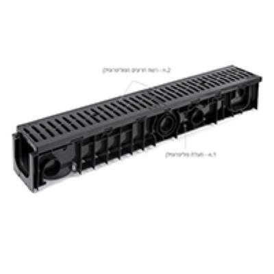 תעלת ניקוז PVC  + רשת  100/15 עומק 15 ס"מ פלג