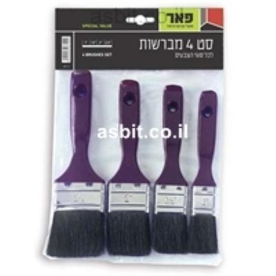 סט 4 מברשות צביעה ברק פאר נשר