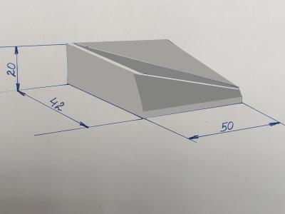 אבן עליה לרכב פינתי שמאל 50/40 אפור  וולפמן